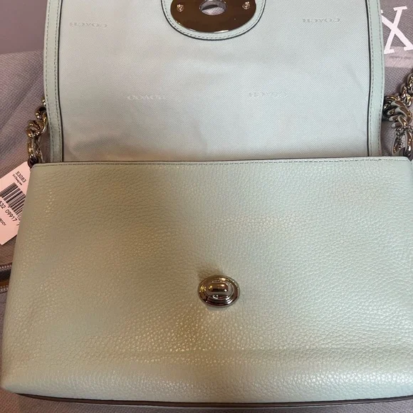 Coach Light Green Leather Crossbody Bag - Picture 2 of 8